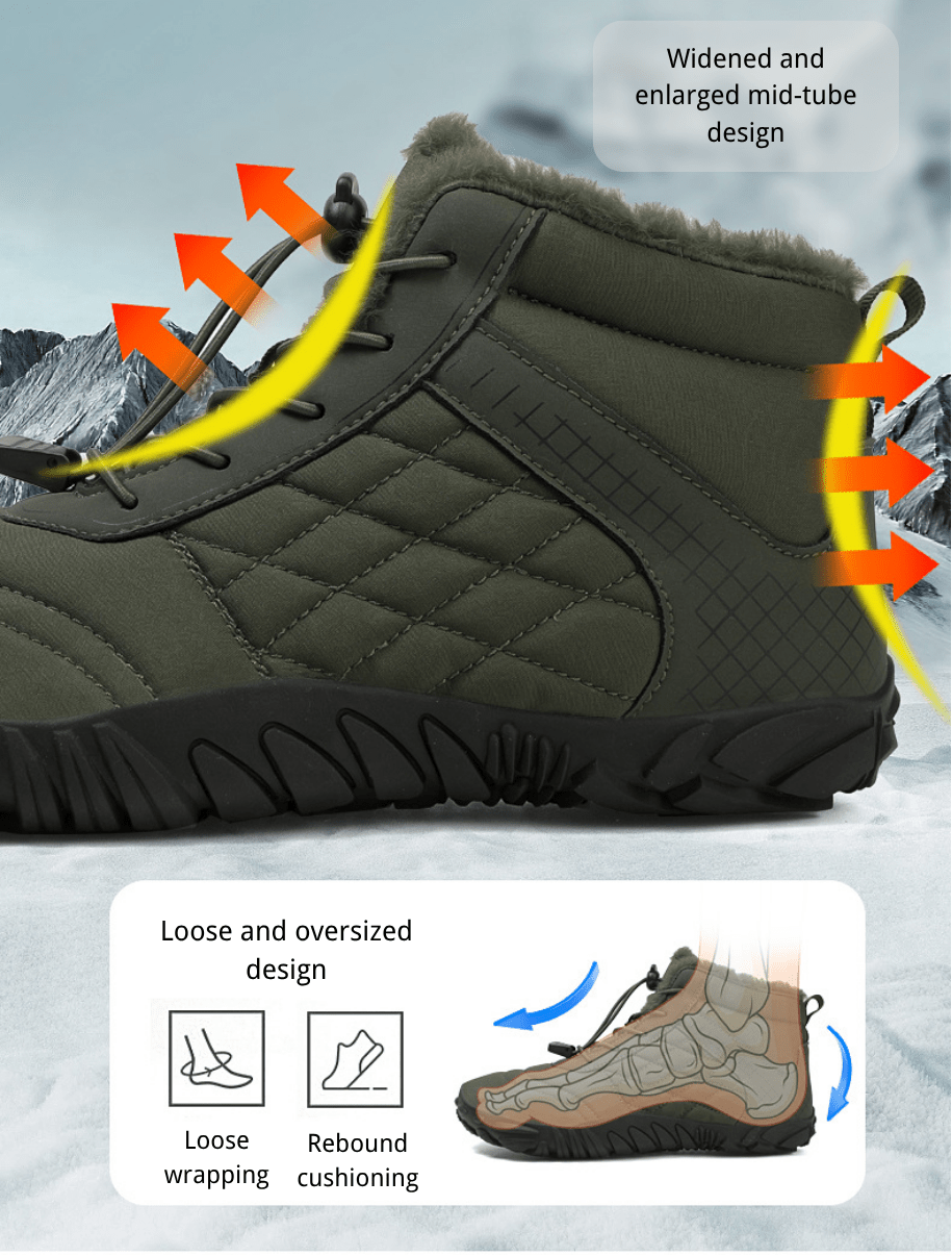 ❄️ArcticStride- Non-slip & Carbon Fiber Waterproof Winter Barefoot Shoes (Unisex)