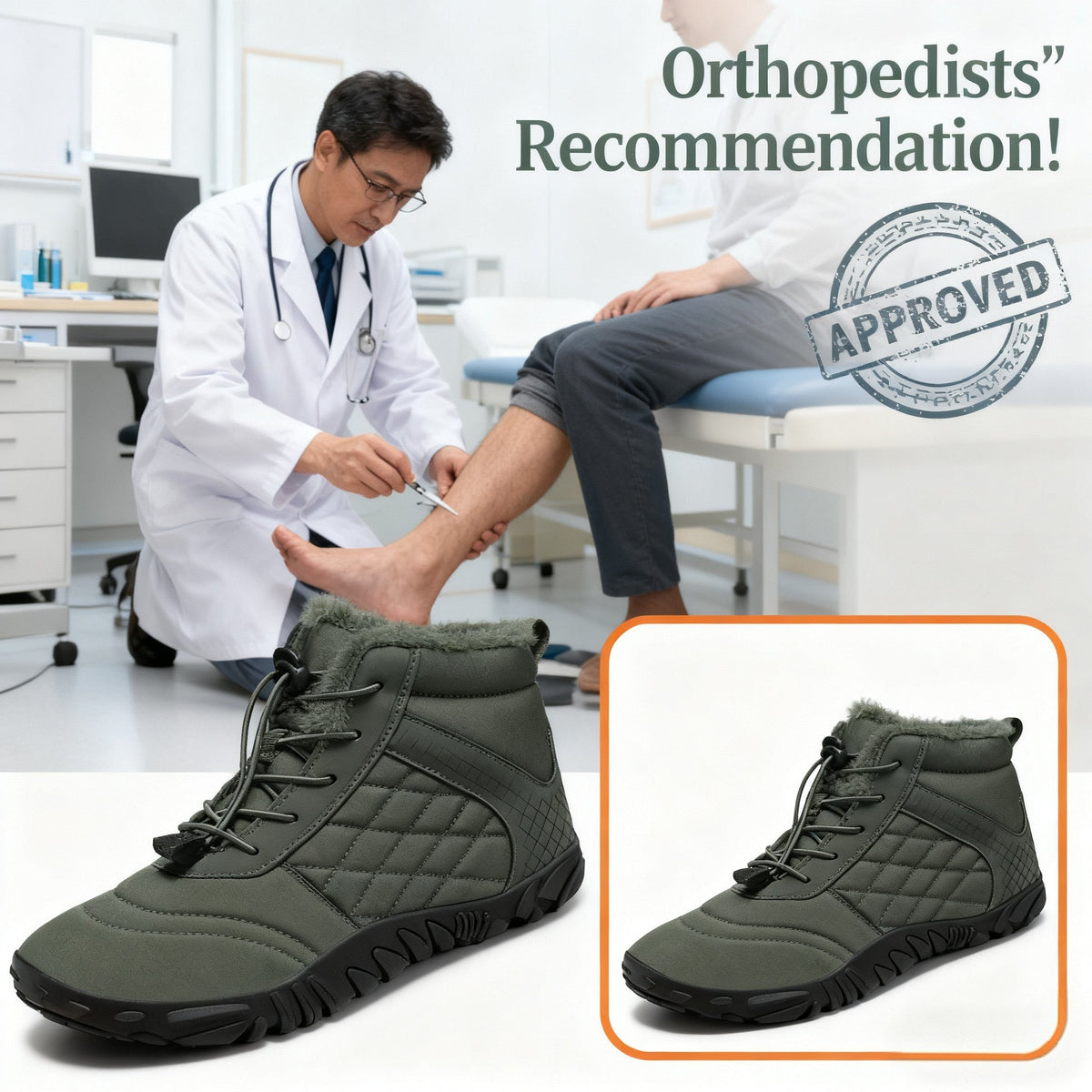 ❄️ArcticStride- Non-slip & Carbon Fiber Waterproof Winter Barefoot Shoes (Unisex)