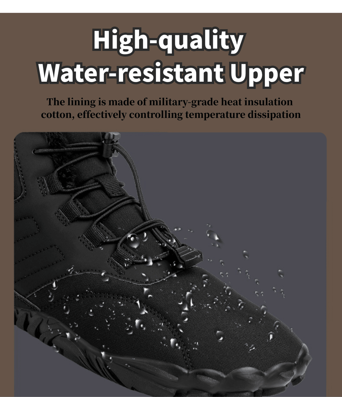 CocoaComfort- Non-slip & Carbon Fiber Waterproof Winter Barefoot Shoes (Unisex)