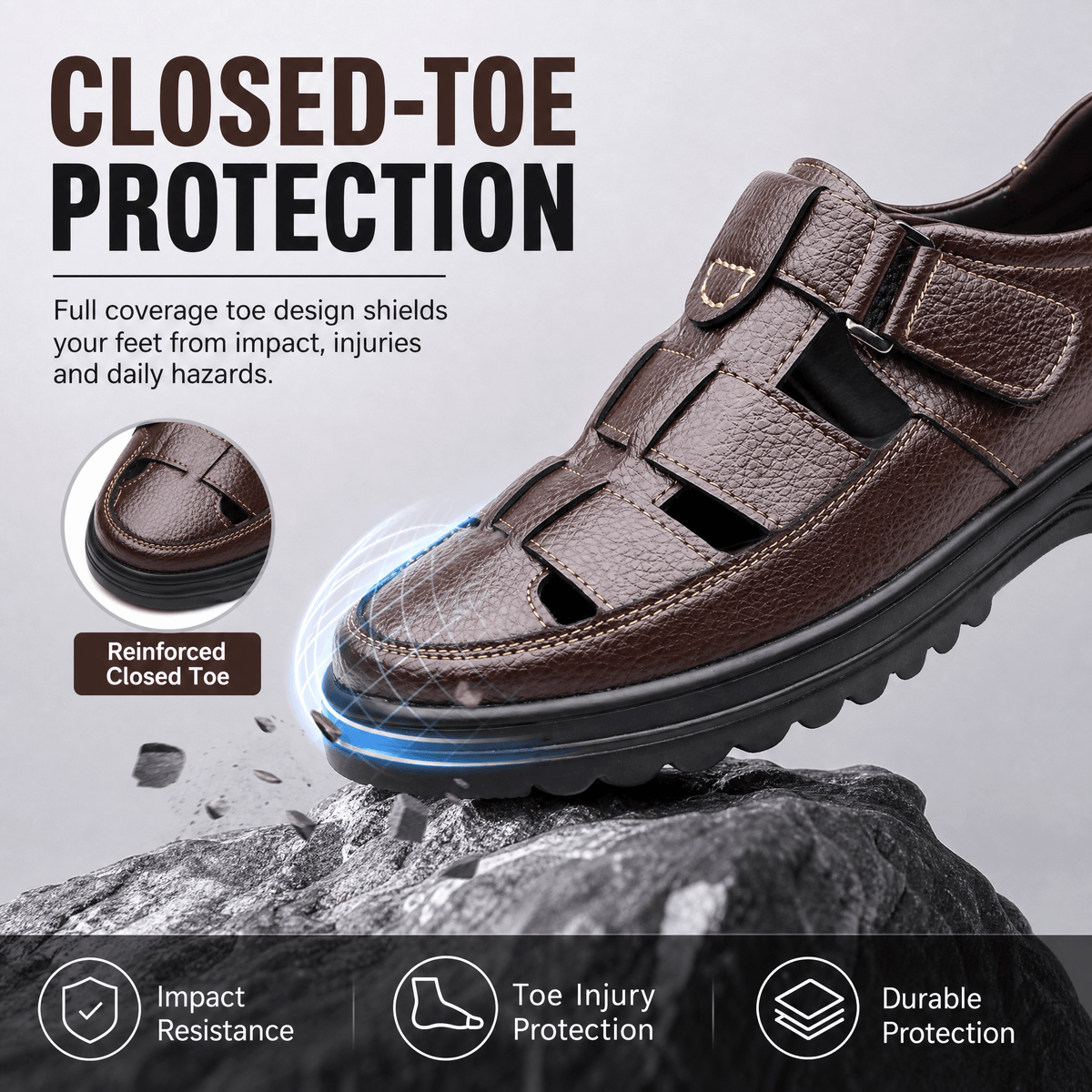Men's Genuine Leather Comfort Walking Sandals