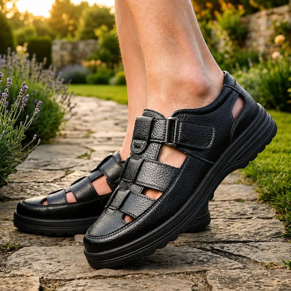 ⏰Today Only – 50% OFF🔥COMFYMORE® Men's Summer Genuine Leather Breathable Closed Toe Sandals