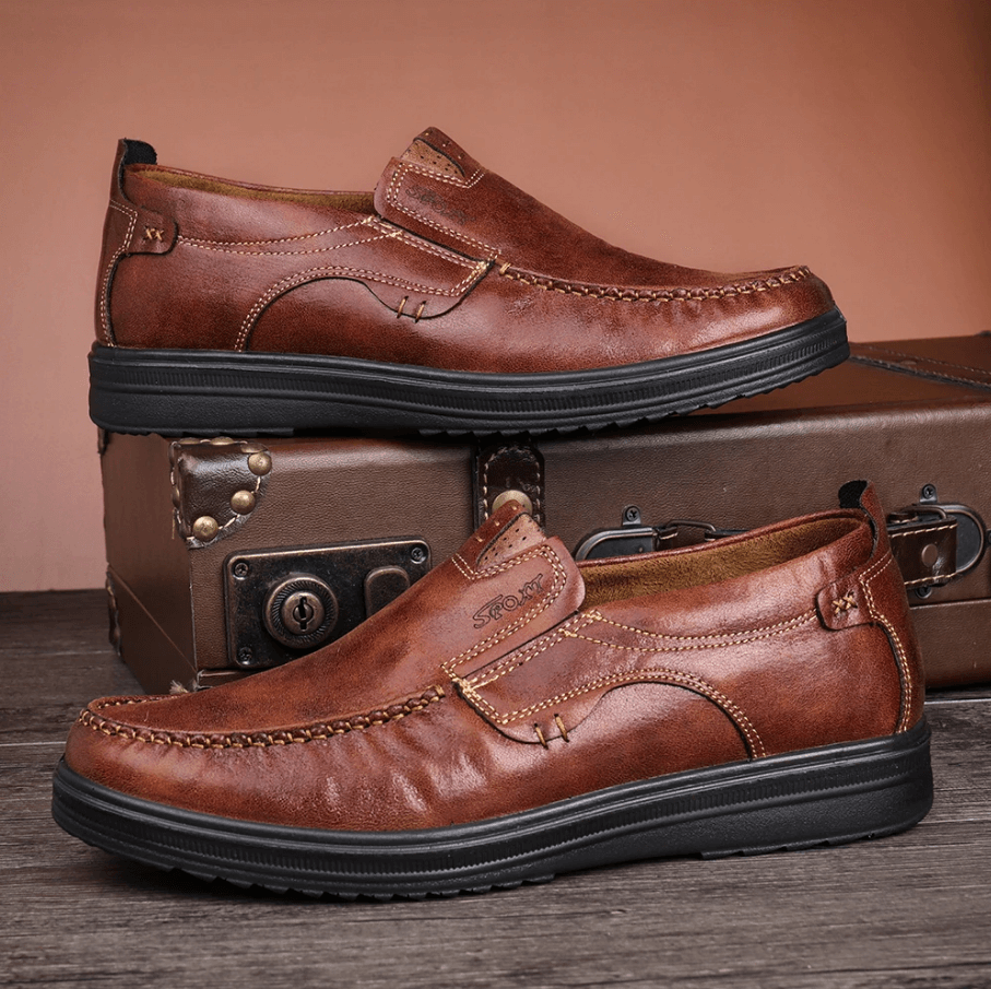 Comfymore™ Mens Soft Insole Casual Comfortable Leather Slip On Loafers