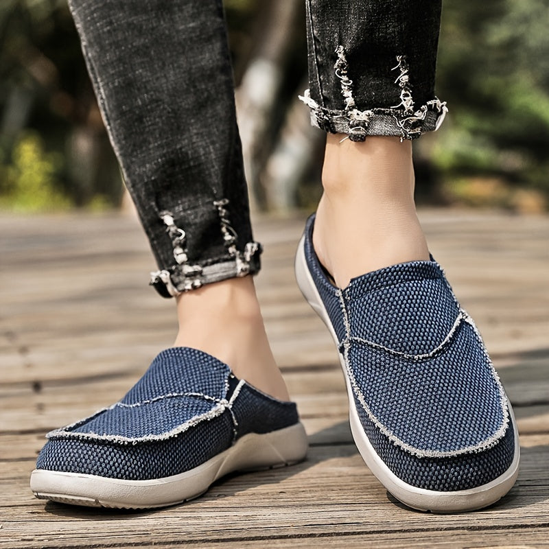 Mens Comfort Breathable Arch Support Casual Slip On Canvas Slippers