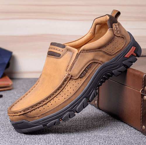 🔥Hot Sale🎁--50% OFF 🎉 Men's Casual Non-Slip Comfy Breathable Leather Slip On Lofers