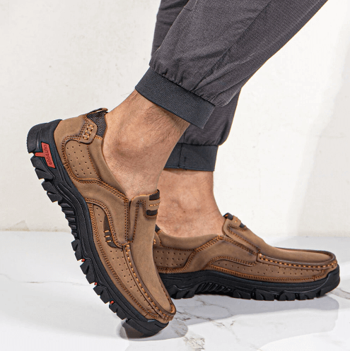 🔥Hot Sale🎁--50% OFF 🎉 Men's Casual Non-Slip Comfy Breathable Leather Slip On Lofers