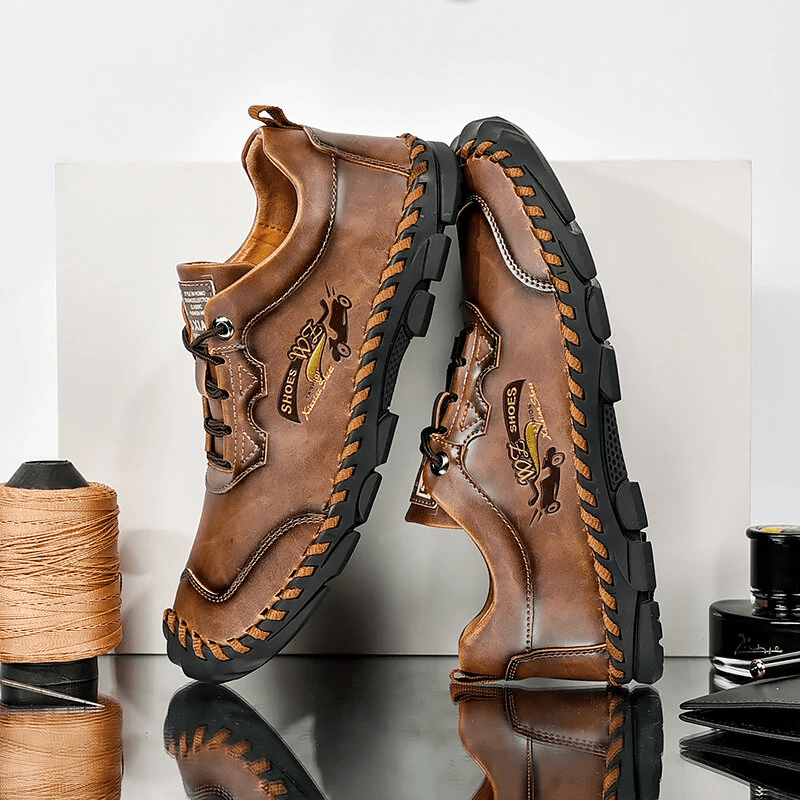 🔥Halloween Offer🎁--40% OFF 🎉Men Hand Stitching Non-slip Soft Bottom Casual Leather Shoes
