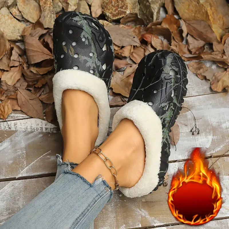 Warm Indoor/Outdoor Slippers with Soft Fleece Lining