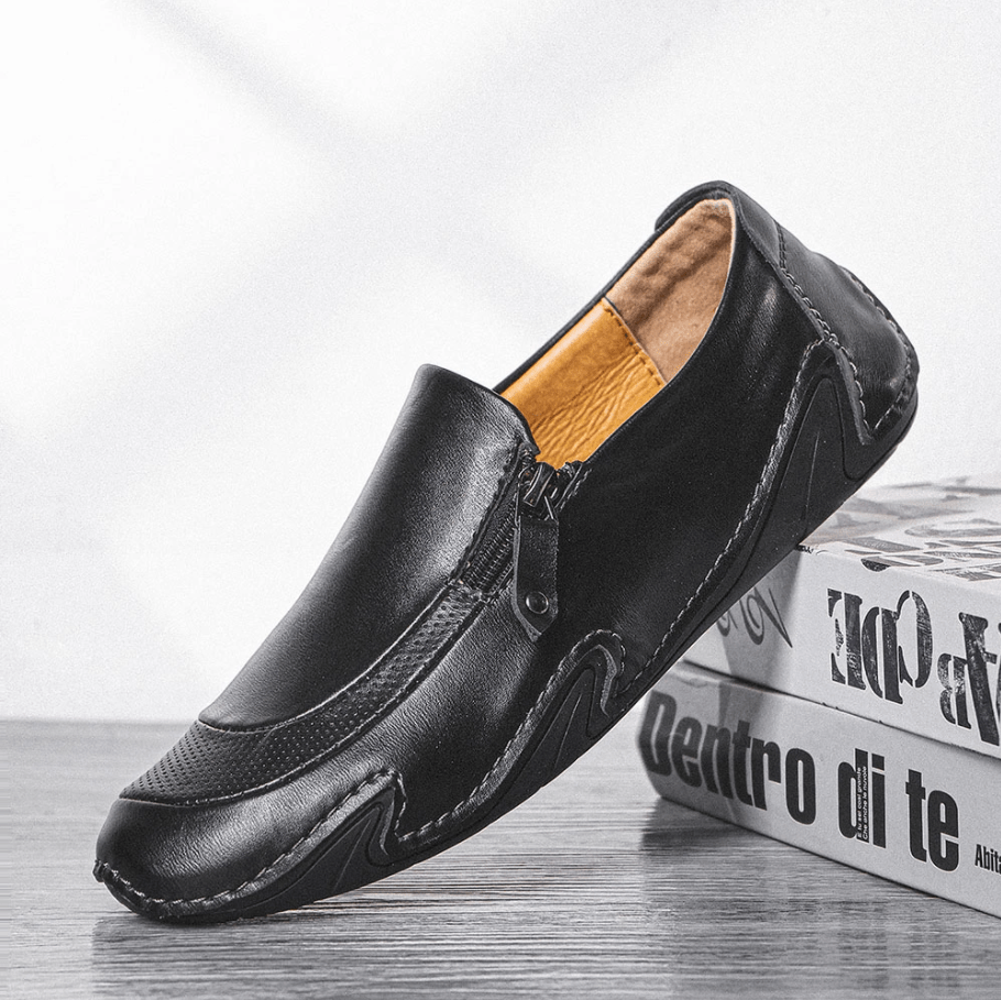 🔥Hot Sale🎁--35% OFF 🎉 Mens Non Slip Comfy Soft Sole Casual Zipper Leather Loafers