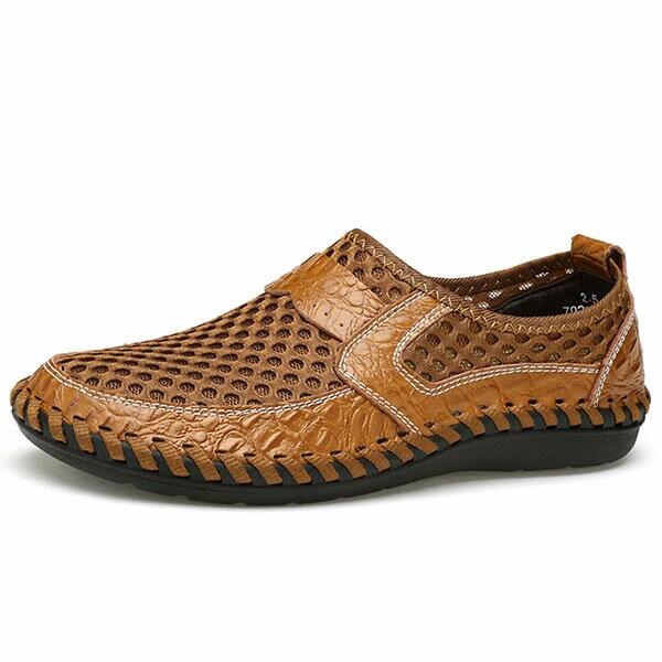 🔥Hot Sale🎁--40% OFF🎉Mens Hand Stitching Breathable Honeycomb Slip-on Casual Shoes