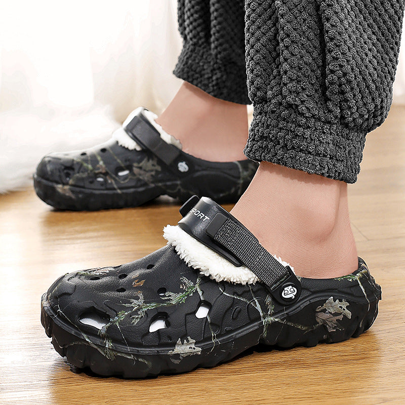 Men's Warm Indoor/Outdoor Slippers with Soft Fleece Lining