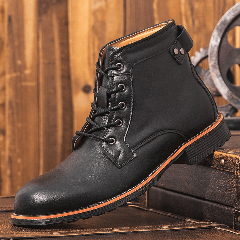 COMFYMORE™ Mens Genuine Leather Waterproof Non-slip Arch Support Hiking Casual Chukka Boots