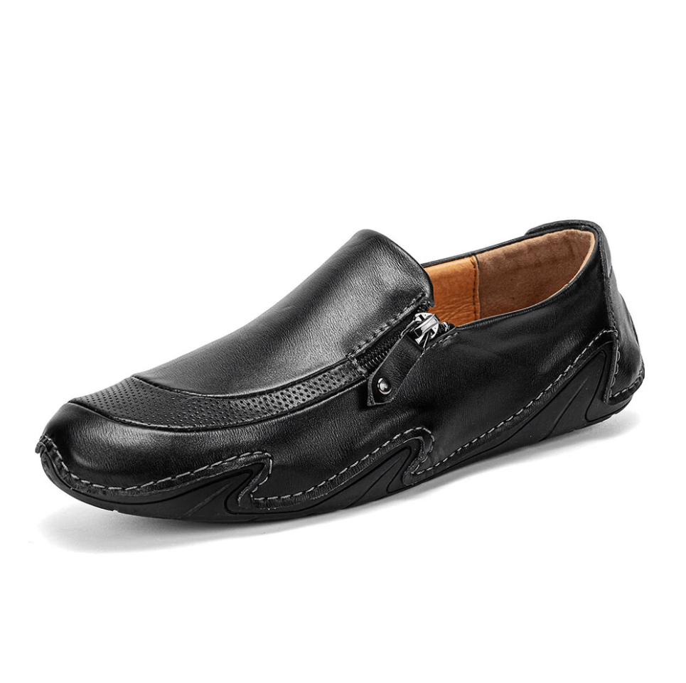 🔥Hot Sale🎁--35% OFF 🎉 Mens Non Slip Comfy Soft Sole Casual Zipper Leather Loafers