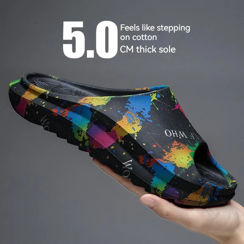 Men's Open Toe Arch Support Casual Non-Slip Slides Soft Cushion Sandals