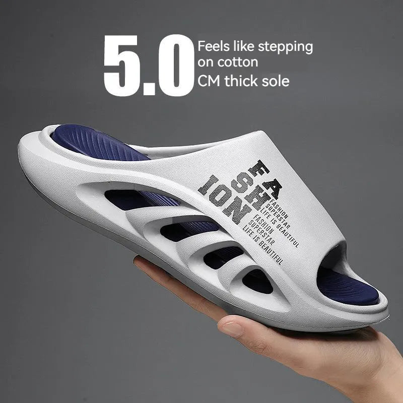 Men's Open Toe Arch Support Casual Non-Slip Slides Soft Cushion Sandals