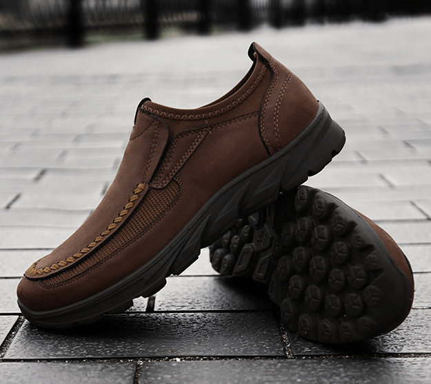 🔥Hot Sale🎁--50% OFF🎉Mens Waterproof Soft Sole Sneakers Slip On Leather Loafers