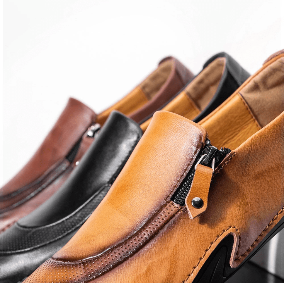 🔥Hot Sale🎁--35% OFF 🎉 Mens Non Slip Comfy Soft Sole Casual Zipper Leather Loafers