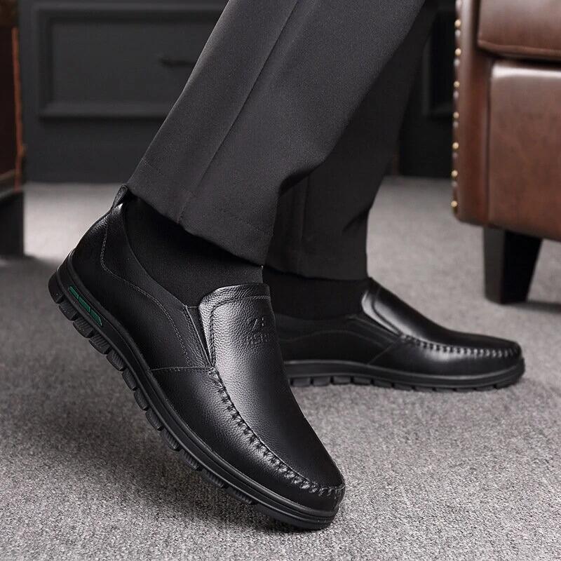 🔥Hot Sale🎁--40% OFF 🎉Mens Genuine Leather Soft Inslole Non Slip Casual Business Shoes