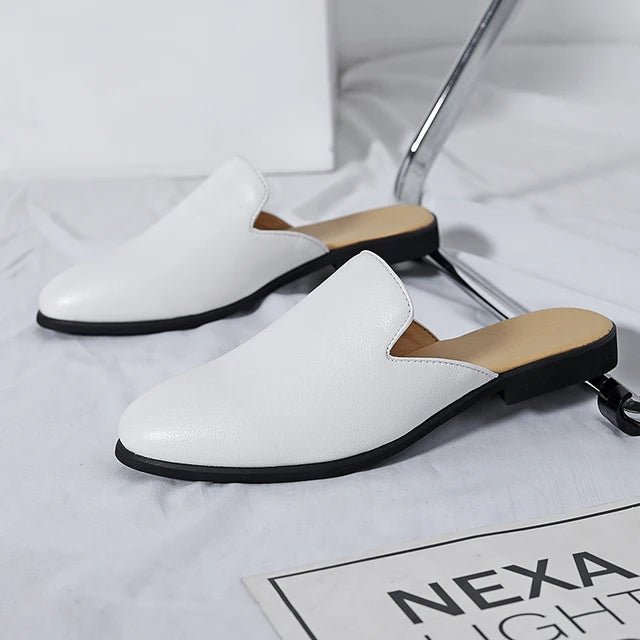 Luxury Tassel Men Slipper Summer Winter Mules Buckle Loafers Mens Leather Retro Flats Heels Party Slippers Slides Slip On Shoes