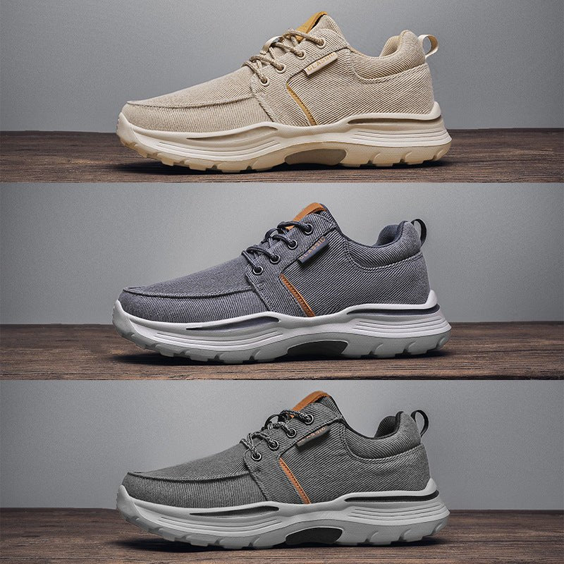 Deklan Walking Shoes for Men, Arch Support Boat Shoes, Canvas Leisure Vintage Flat Orthopaedic Shoes