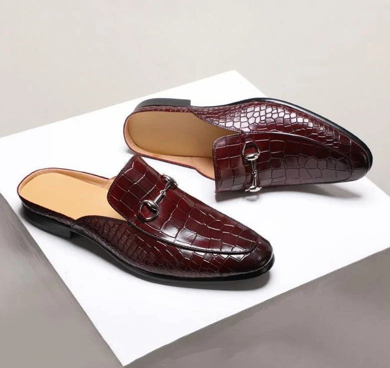 Men's pu leather shoes casual retro classic casual slippers