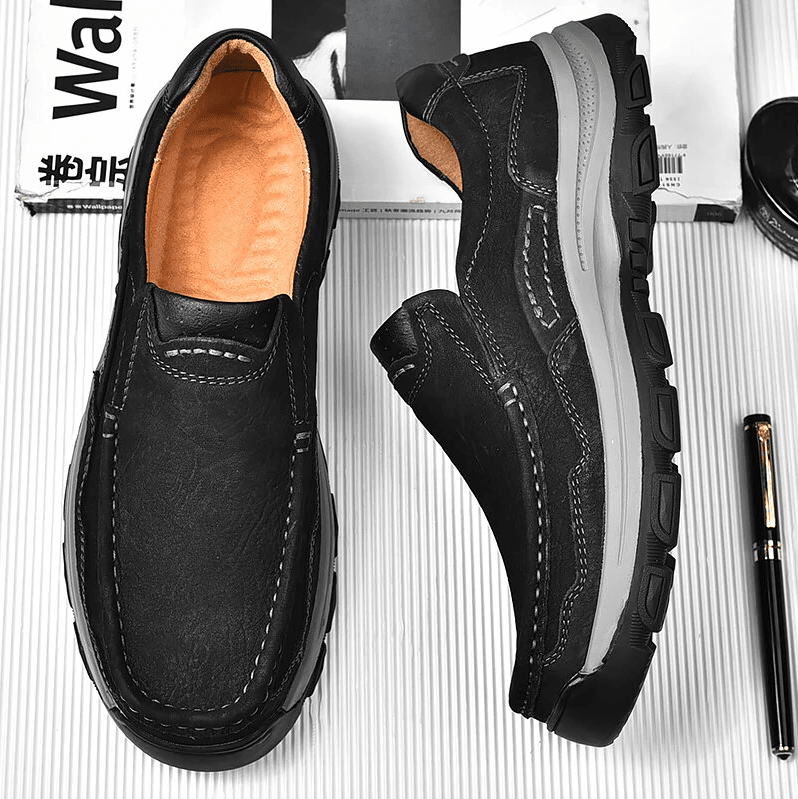 🔥Hot Sale🎁 - 30% OFF 🎉Mens Non-slip Soft Sole Comfy Casual Genuine Leather Loafers - oscloudgo