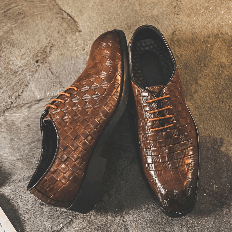 🔥Hot Sale🎁 - 40% OFF 🎉 Men Casual Business Cap Toe Lace-up Leather Dress Oxfords - oscloudgo