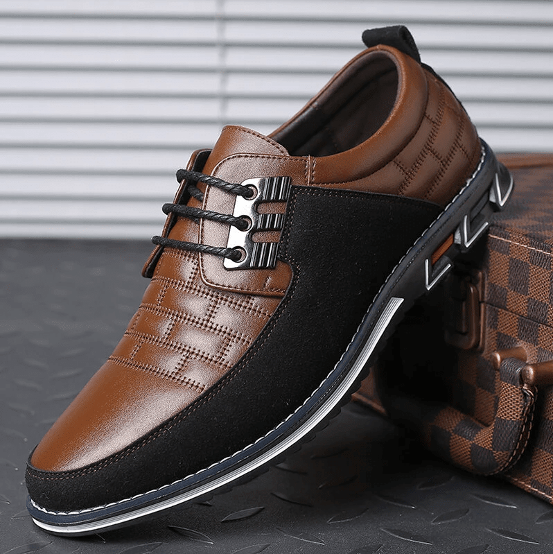 🔥Hot Sale🎁 - 40% OFF 🎉Men Splicing Non Slip Business Casual Comfortable Leather Oxfords - oscloudgo