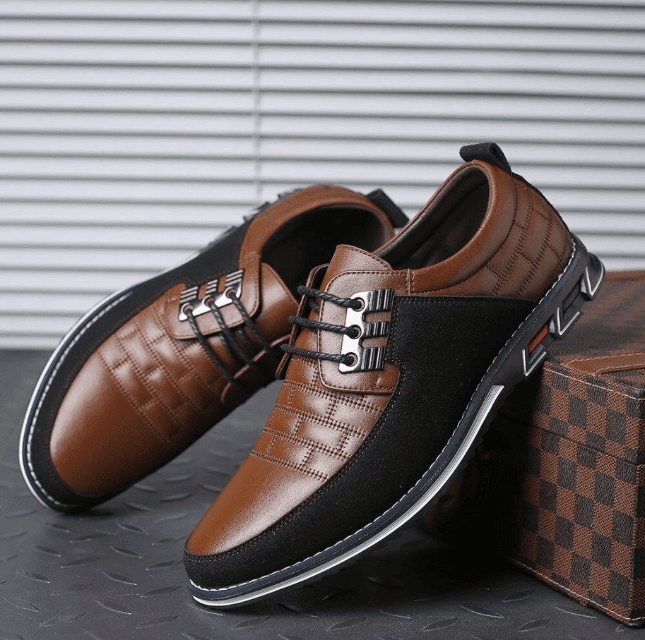 🔥Hot Sale🎁 - 40% OFF 🎉Men Splicing Non Slip Business Casual Comfortable Leather Oxfords - oscloudgo