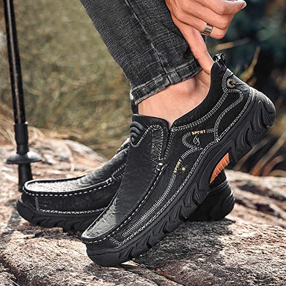 🔥Hot Sale🎁 - 40% OFF 🎉 Mens Waterproof Non Slip Casual Genuine Leather Loafers - oscloudgo