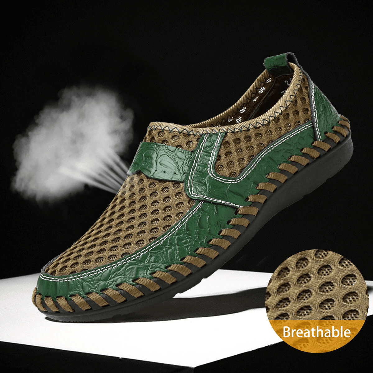 🔥Hot Sale🎁--40% OFF🎉Mens Hand Stitching Breathable Honeycomb Slip-on Casual Shoes
