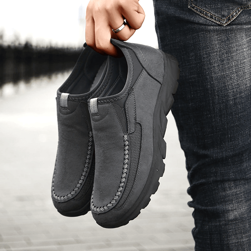 🔥Hot Sale🎁 - 50% OFF🎉Mens Waterproof Soft Sole Sneakers Slip On Leather Loafers - oscloudgo