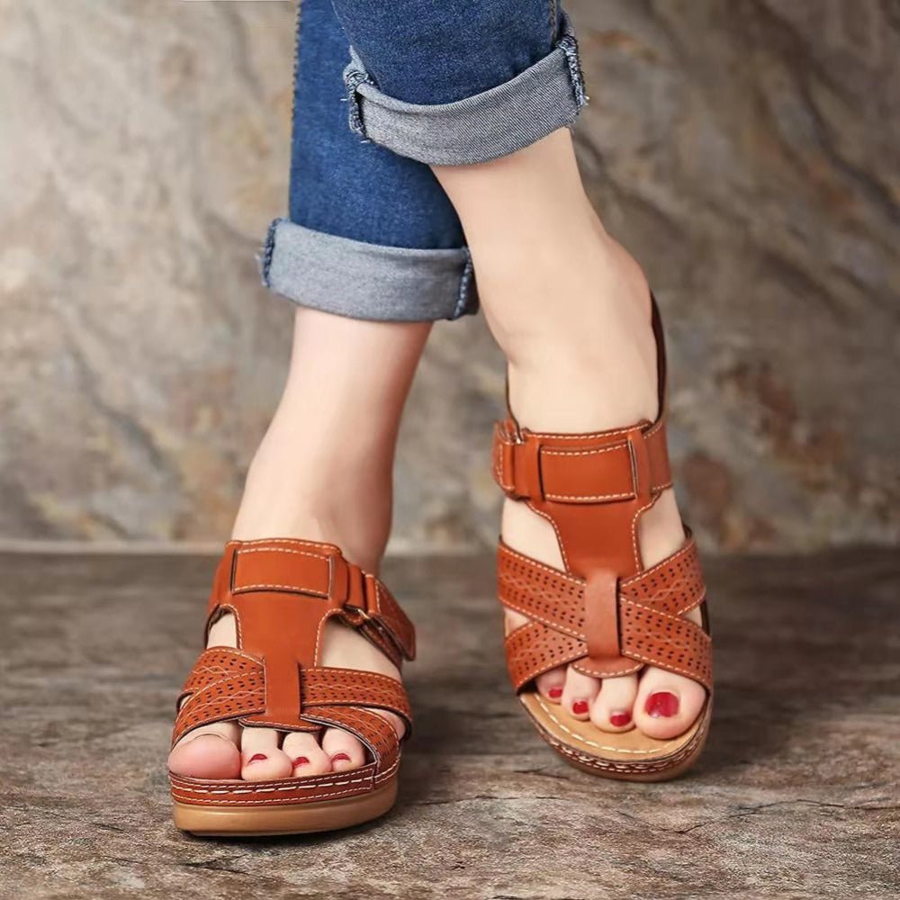 LAST DAY 49% OFF WOMEN PREMIUM LEATHER ORTHOPEDIC SANDALS - oscloudgo