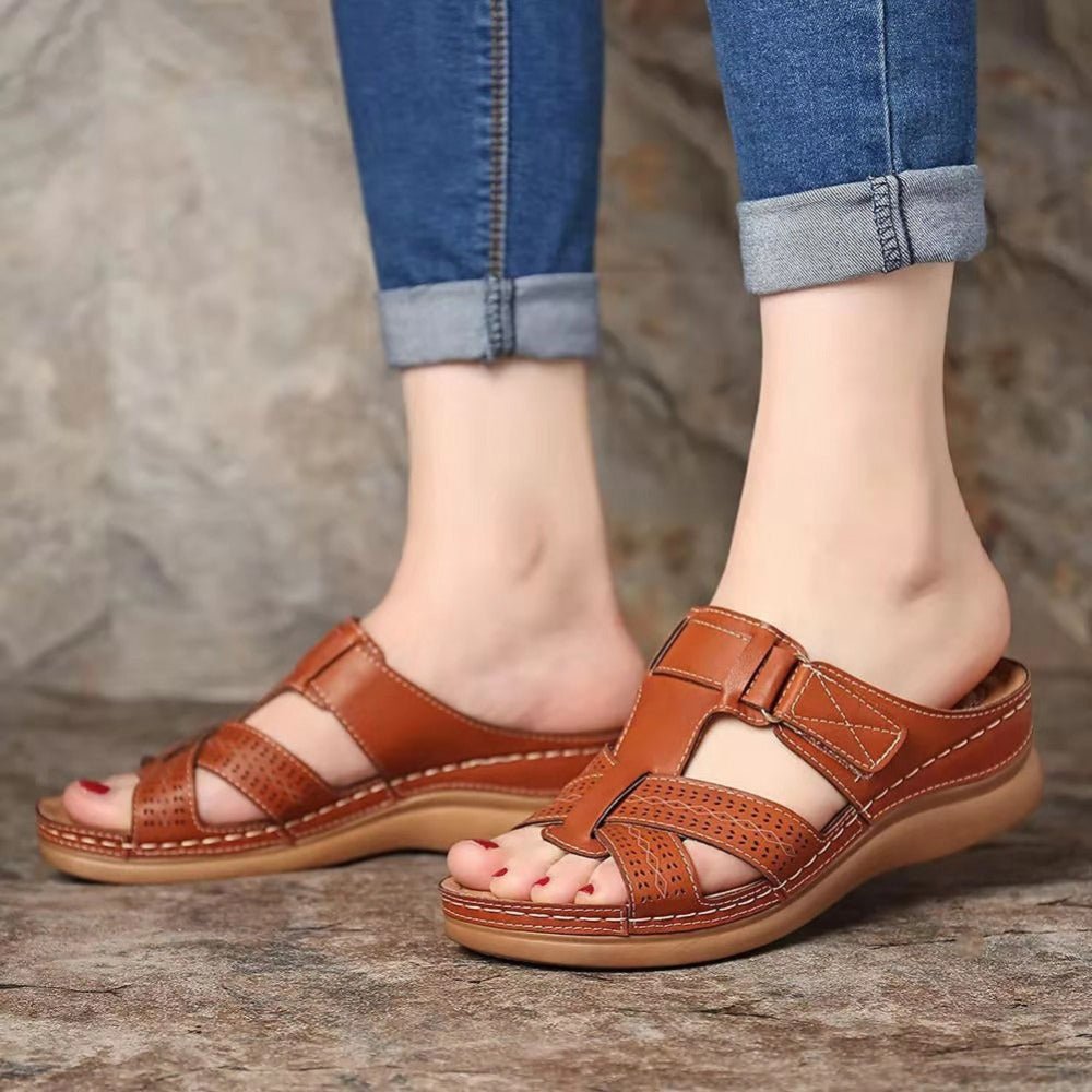 LAST DAY 49% OFF WOMEN PREMIUM LEATHER ORTHOPEDIC SANDALS - oscloudgo