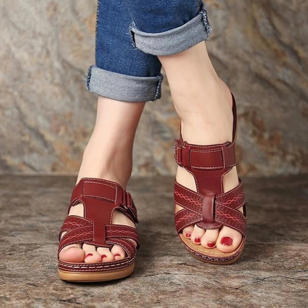 LAST DAY 49% OFF WOMEN PREMIUM LEATHER ORTHOPEDIC SANDALS - oscloudgo