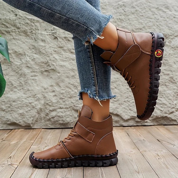 🔥Last Day 49% OFF -Women's Handmade Comfortable Orthopedic Soft Sole Leather Shoes Boots