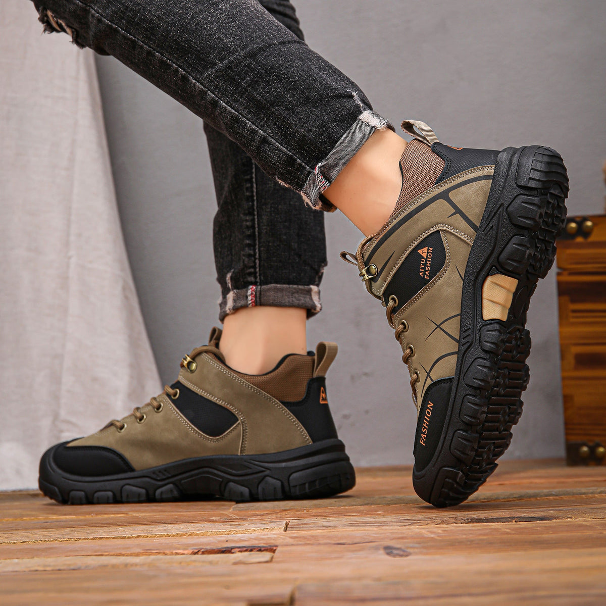 (⏰LAST DAY-49% OFF🛒)Men's Outdoor Hiking Shoes – Waterproof, Non-Slip, Puncture-Proof & Smash-Proof with Arch Support & Wide Toe – Perfect for Daily Wear & Outdoor Adventures