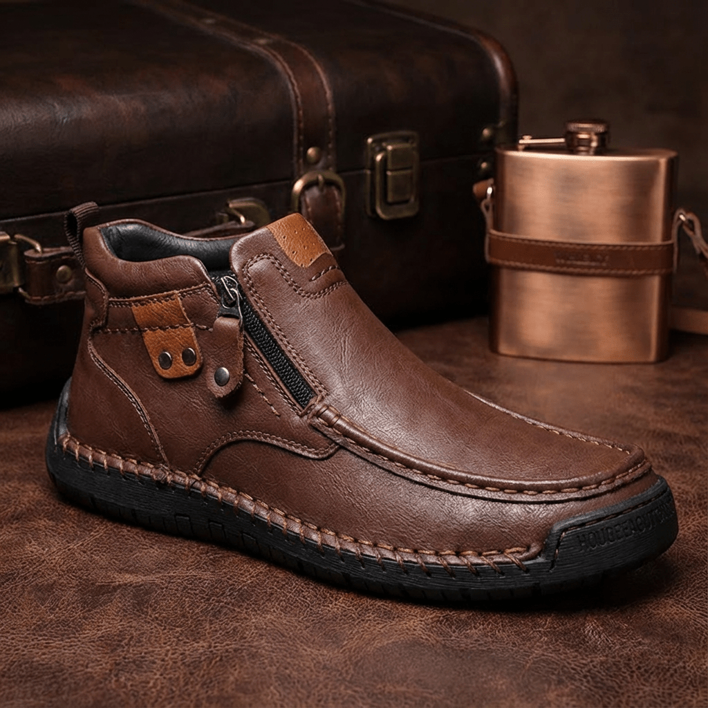 ⏰Promotion 50% OFF - Men's Handcrafted Vintage Casual Genuine Leather Relaxed Fit Ankle Boots