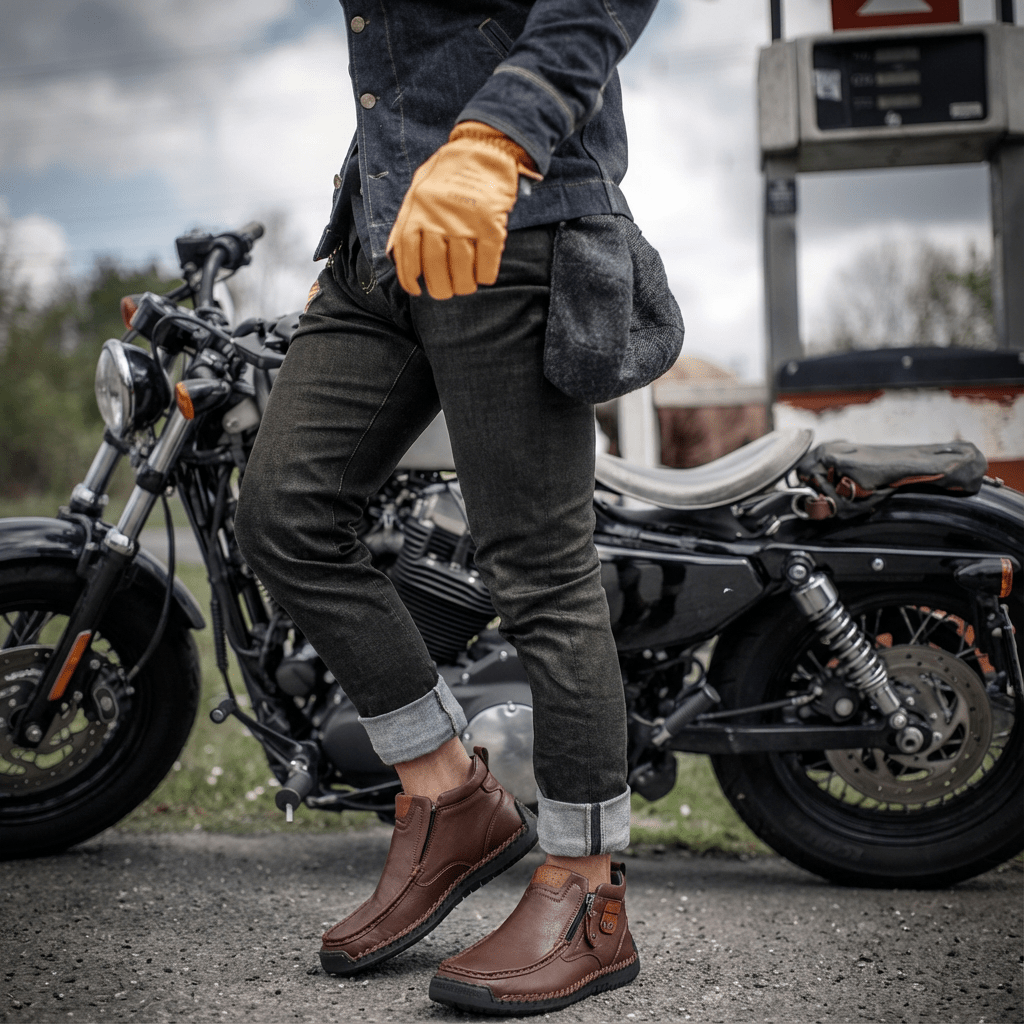 ⏰Promotion 50% OFF - Men's Handcrafted Vintage Casual Genuine Leather Relaxed Fit Ankle Boots