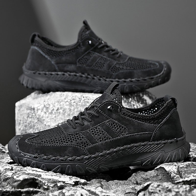 ⏰Limited Time 50% OFF🛒  Men’s Slip-On Orthopedic Leather Hiking Shoes – Breathable Mesh, Durable Rubber Sole, Lightweight & Supportive