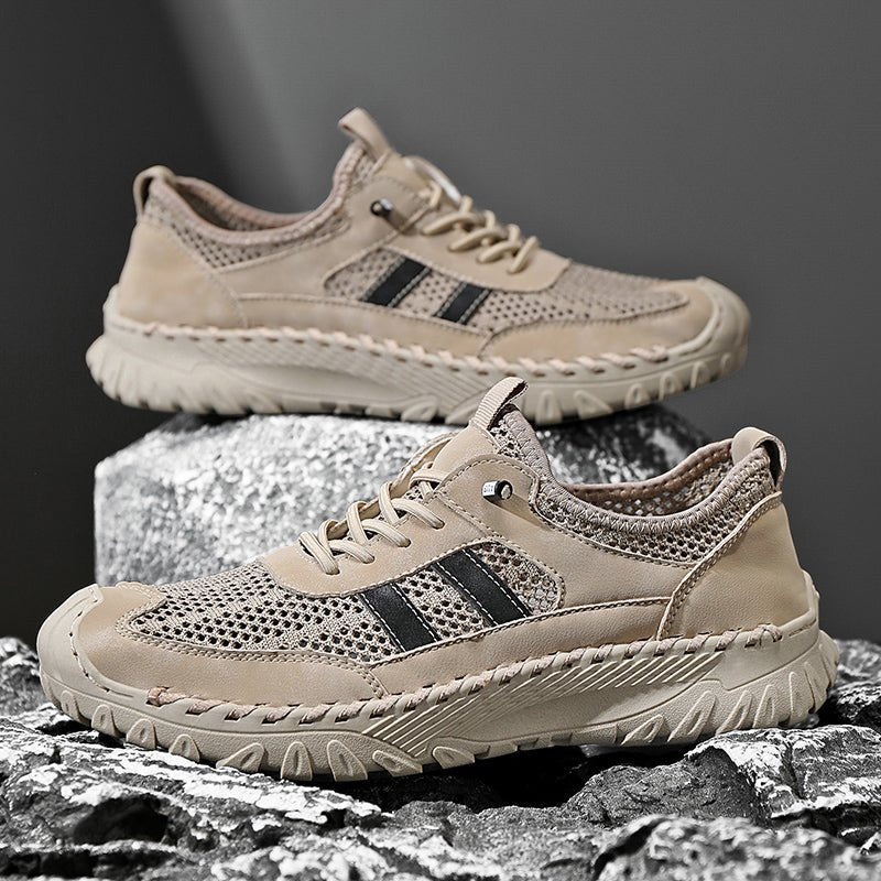 ⏰Limited Time 50% OFF🛒  Men’s Slip-On Orthopedic Leather Hiking Shoes – Breathable Mesh, Durable Rubber Sole, Lightweight & Supportive