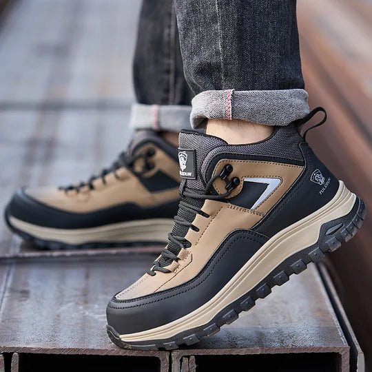 (⏰Limited Time Sale 70% OFF) Men's Orthopedic Protective Hiking/Work Boots - Waterproof, Slip-resistant, Impact-resistant, Puncture-resistant - Wide toe box, Arch Support, Ankle Support