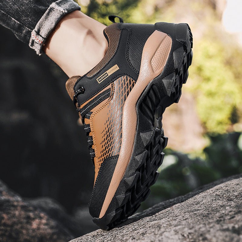(⏰Limited Time Sale 70% OFF) Men's Wear Resistant Waterproof Non-slip Anti-skid Anti-puncture Hiking Shoes Orthopedic Wide Toe Arch Support Walking Shoes
