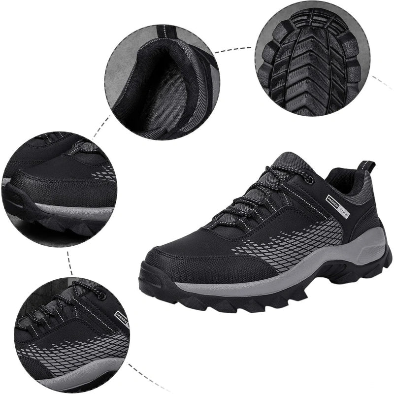 (⏰Limited Time Sale 70% OFF) Men's Wear Resistant Waterproof Non-slip Anti-skid Anti-puncture Hiking Shoes Orthopedic Wide Toe Arch Support Walking Shoes