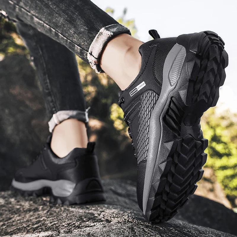(⏰Limited Time Sale 70% OFF) Men's Wear Resistant Waterproof Non-slip Anti-skid Anti-puncture Hiking Shoes Orthopedic Wide Toe Arch Support Walking Shoes