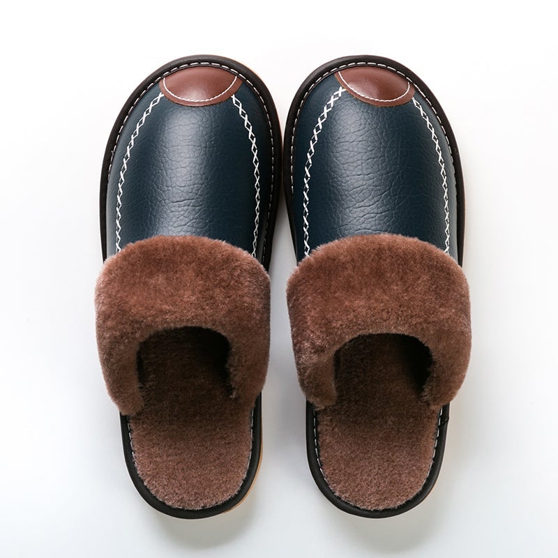 Memory Foam Indoor Outdoor Leather Orthopedic Slipper Shoes - oscloudgo