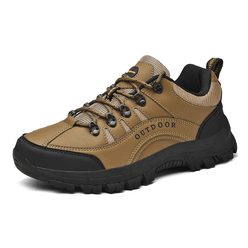 MEN'S LEATHER COMFORTABLE OUTDOOR CASUAL HIKING SHOES - oscloudgo
