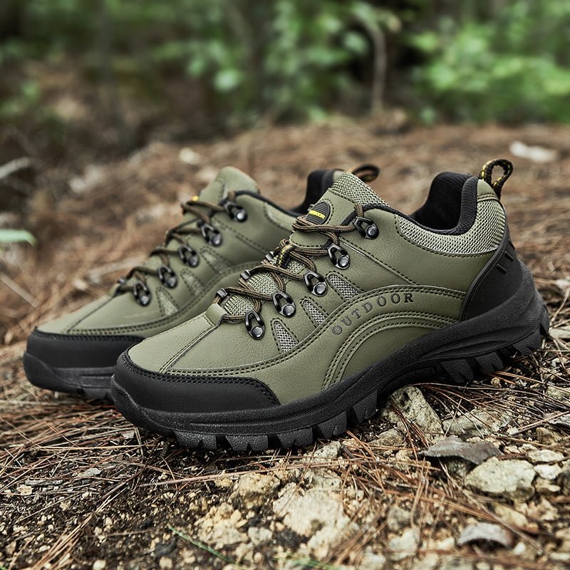 MEN'S LEATHER COMFORTABLE OUTDOOR CASUAL HIKING SHOES - oscloudgo