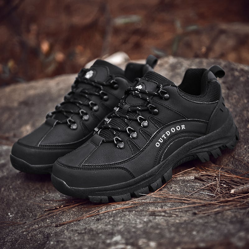 MEN'S LEATHER COMFORTABLE OUTDOOR CASUAL HIKING SHOES - oscloudgo