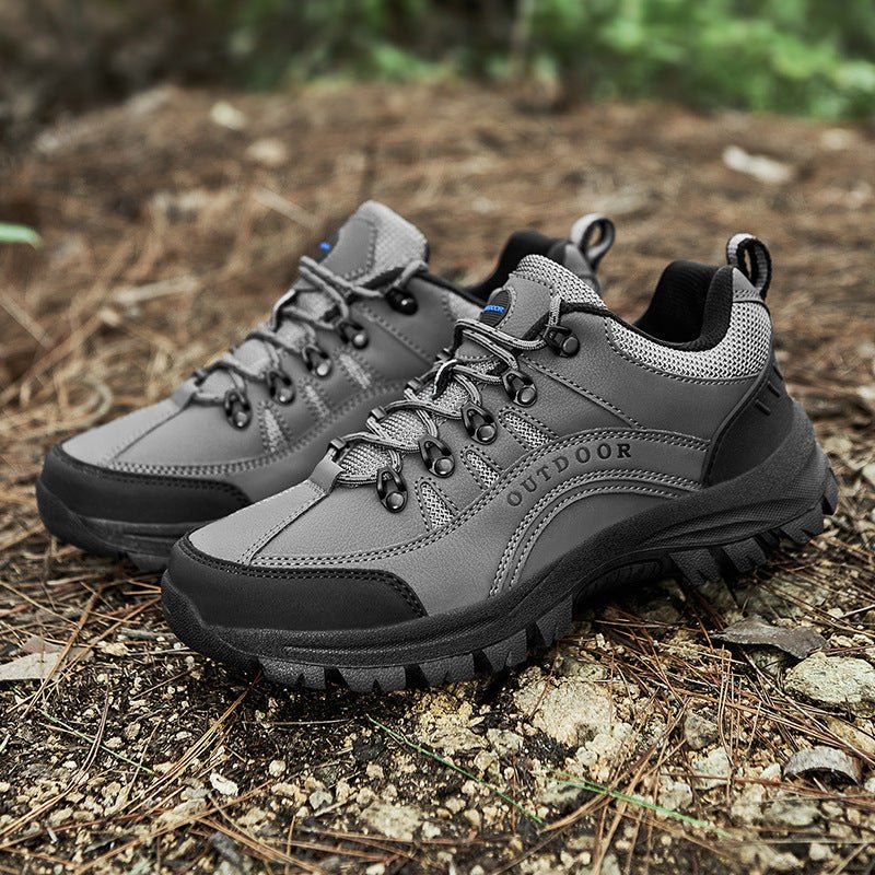 MEN'S LEATHER COMFORTABLE OUTDOOR CASUAL HIKING SHOES - oscloudgo