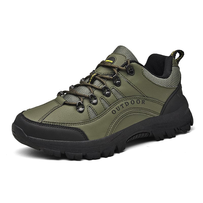 MEN'S LEATHER COMFORTABLE OUTDOOR CASUAL HIKING SHOES - oscloudgo